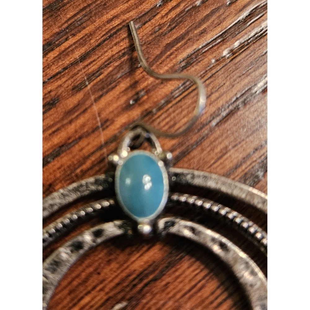 Premier Designs Around Town Dangle Boho Earrings Blue Faux Turquoise - Picture 4 of 4